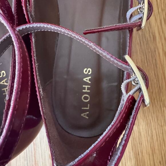 ALOHAS Luke Onix Wine Burgundy Patent Leather Ballet Flat Size 42 US 11-11.5 - Picture 10 of 13